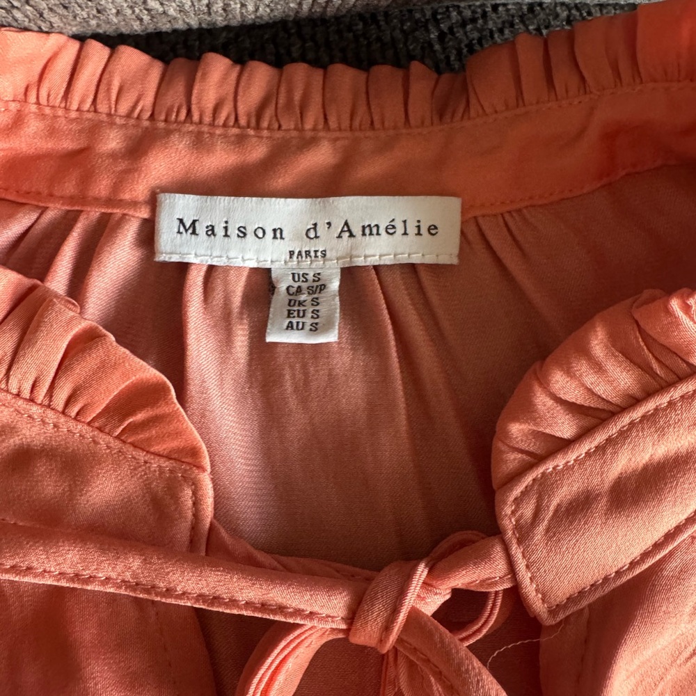 Maison d'Amélie Women's Orange Blouse Small